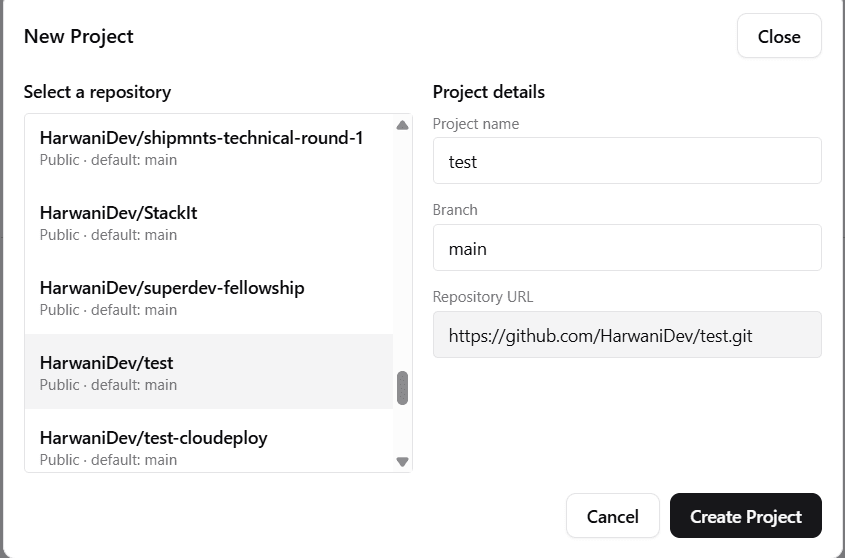 Confirm project details